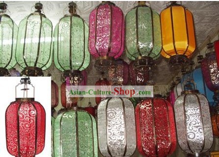Large Chinese Traditional Silk Iron Lantern