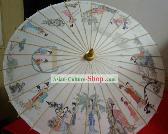 항주 클래식 핸드는 고대 이야기 실크 우산을 제작