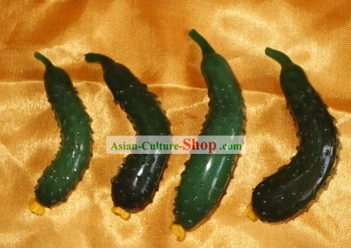 Chinese Classic Coloured Glaze Works-Cucumber(four pieces set)