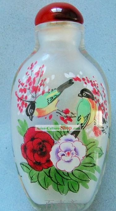 Chinese Classical Snuff Bottle With Inside Painting-Birds and Flowers 1