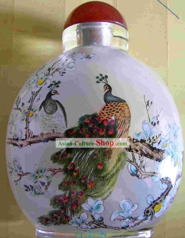 Chinese Classical Snuff Bottle With Inside Painting-Birds and Flowers