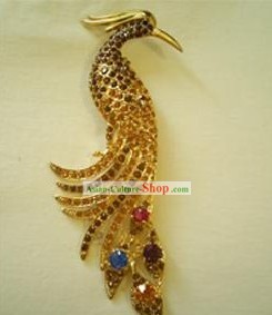Chinese Stunning Ouro Broche Phoenix