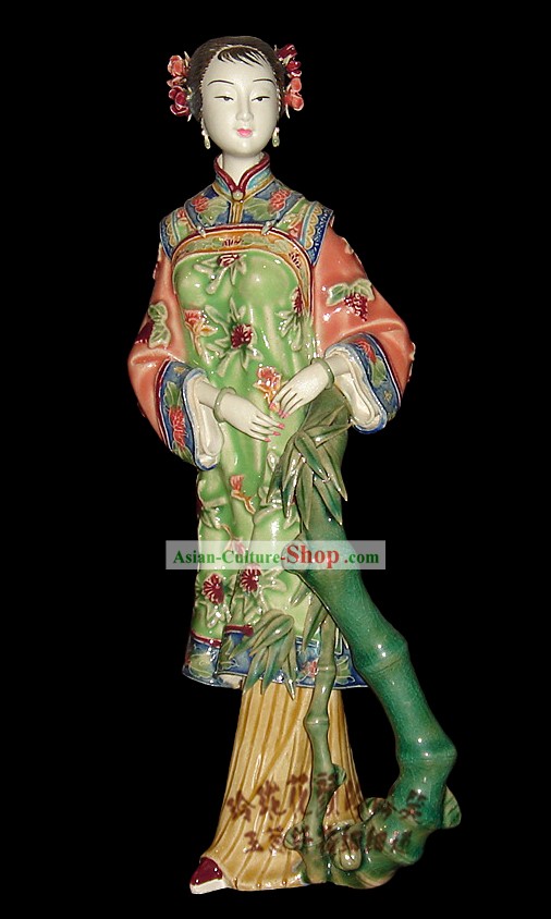 Stunning chineses de porcelana colorida Beleza Collectibles-Antiga