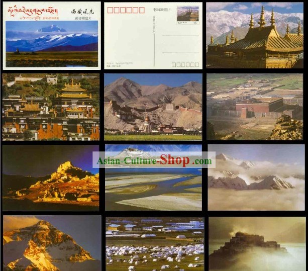 China Clássico Scene Tibet Set postais (10 Pieces)