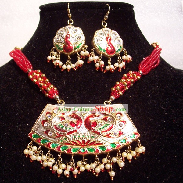Indian Fashion Jewelry Suit-Lucky Red Peacock Princess