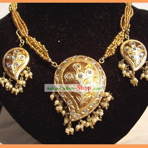 Indian Fashion Jewelry Suit-Golden Phoenix Feather