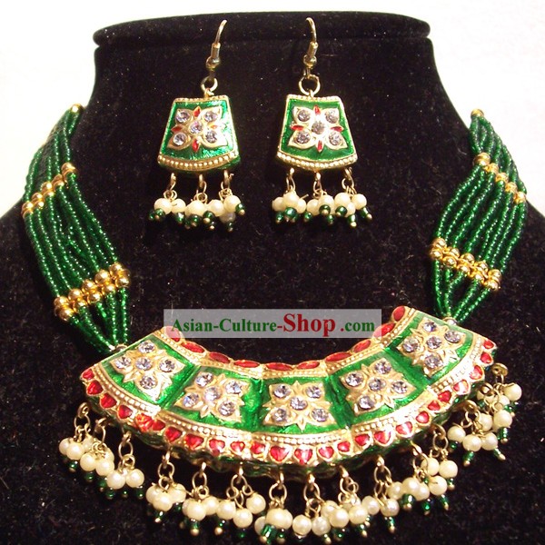 Индийская мода ювелирные изделия Костюм-зеленый Принц крови
