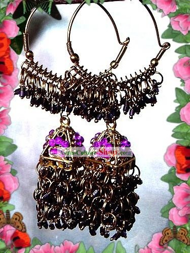 Indian Fashion Pendientes Bohemia-púrpura Sabor