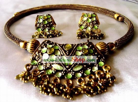 Индийский Потрясающие Уникальные ожерелье и серьги