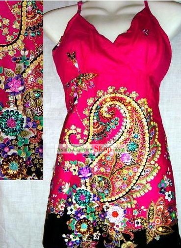 Vestido indiano Mão Stunning bordado