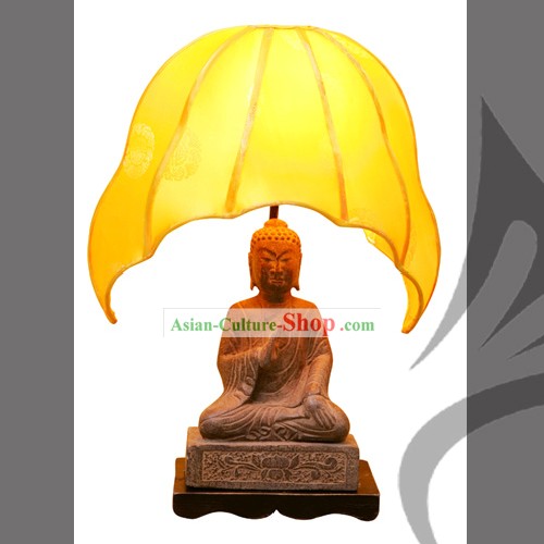 Mão chinês Carved Pedra Buddha Lamp-Fo (Fu)