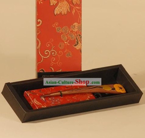 Chinese Carpenter Tan Mandarin Natural Wood Phoenix Hairpin Handicraft