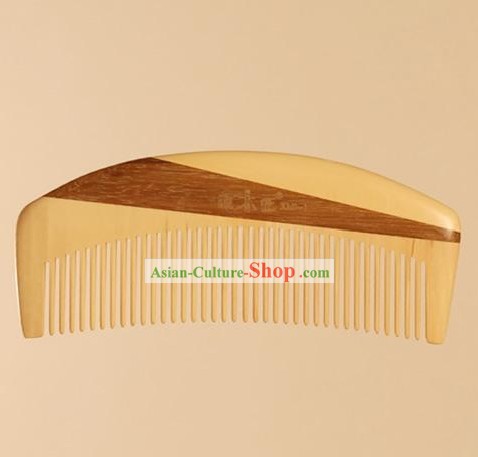 Chinese Carpenter Tan 100 Percent Handicraft Mixed Wood Comb