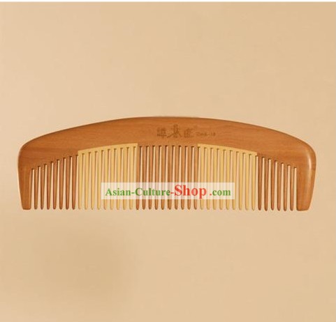 Chinese Carpenter Tan 100 Percent Hand Made and Carved Natural Wood Common Comb
