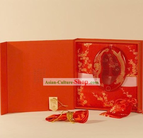Chinesische Carpenter Tan Drache und Phoenix Combs Hochzeit Geschenk-Paket