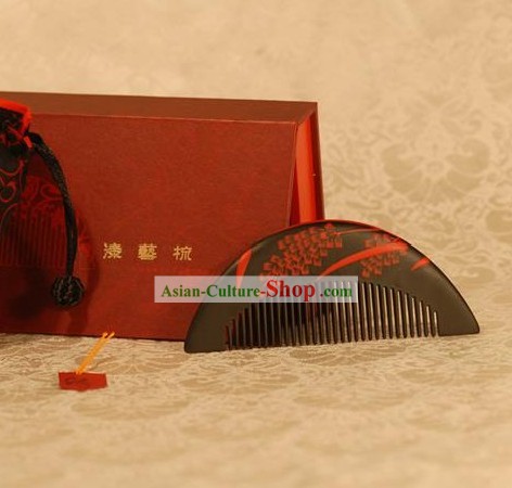 Chinese Carpenter Tan Lacquerwork Combs Gift Package-Red