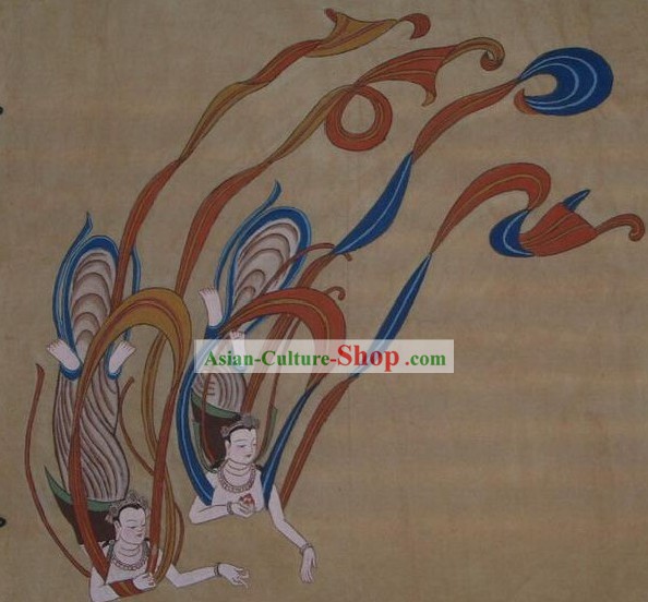 Chinois de Dunhuang Fresto Peinture-volants Fées