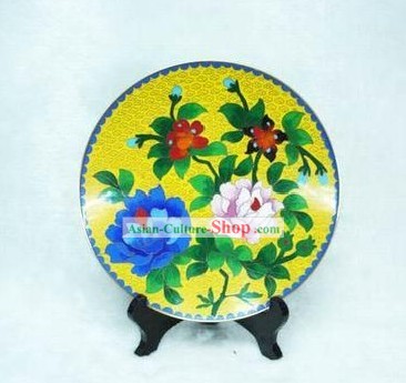 Chinese Palace Cloisonne Flower Plate