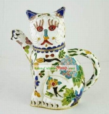 Chinese Traditional Closionne Kettle-Gewinnung Geld White Cat