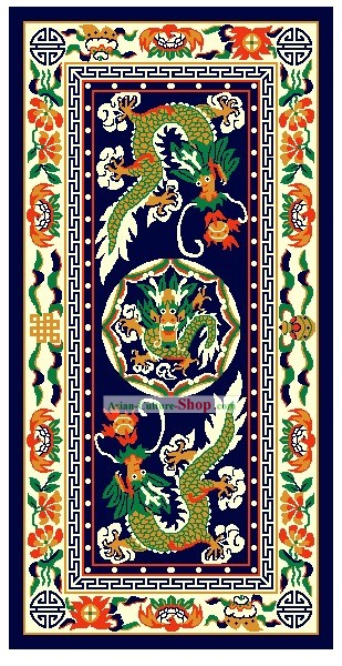 Decoración de Arte de China del Tíbet grande hecho a mano de lana Alfombra-Dragones (200 ¡Á400cm)