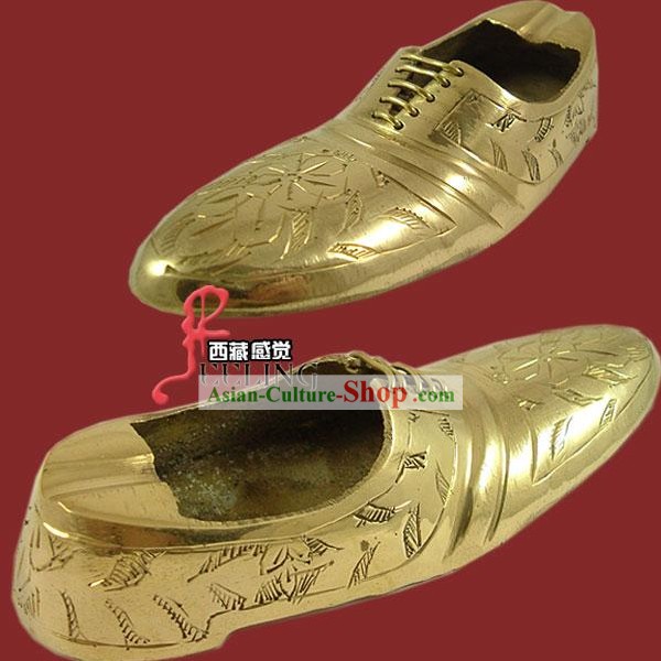 Tibetan Shoes Brass Ashtray