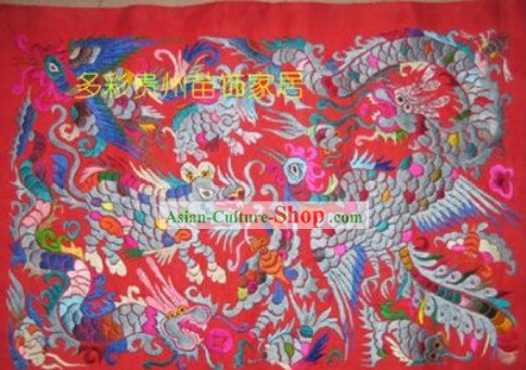 Chinese Miao Minority Silk Thread Hand Embroidery Art-Lucky Creatures