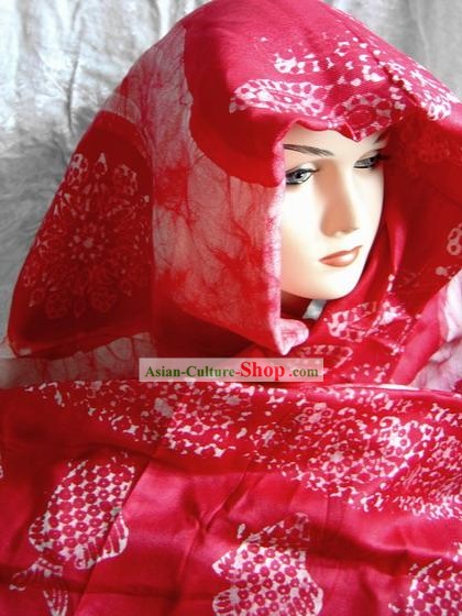 Indian Stunning Red Cotton Shawl