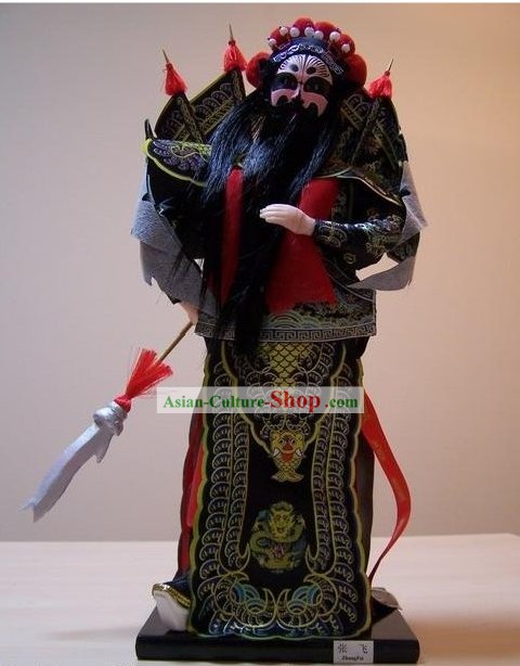 Handmade Peking Silk Figurine Doll - Zhang Fei