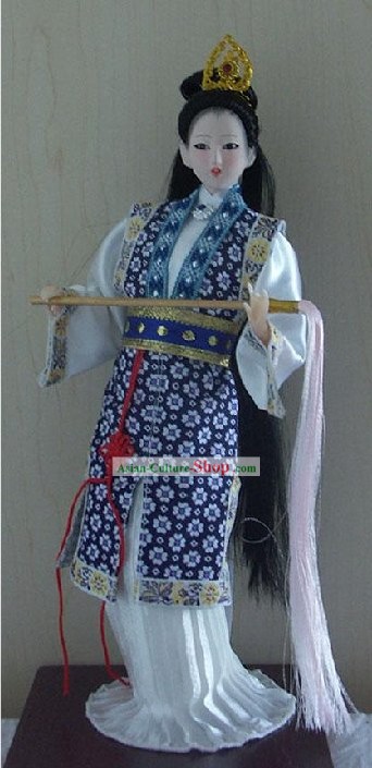 De seda hecho a mano Pekín figura muñeca - Miao Yu en el sueño del pabellón rojo
