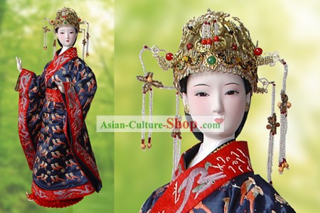 Grande poupée à la main de Pékin figurine soie - la dynastie Song impératrice