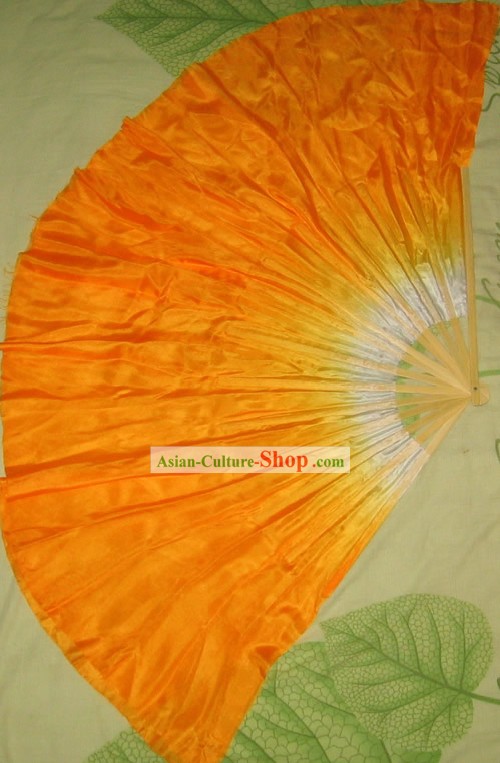 Suprema Bamboo Handle cinese tradizionale danza Fan Silk (arancione)
