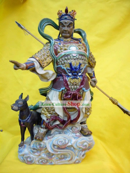 Hand Made Foshan Ceramics Statue-2-Shepard God (Er Lang Shen)