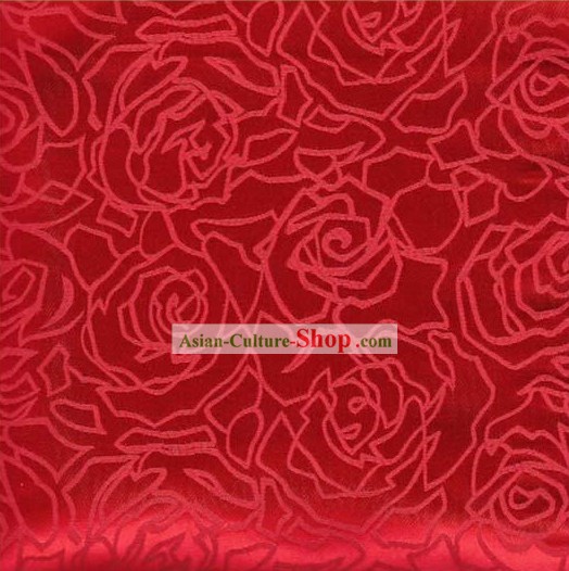 Traditional Chinese Red Flower Fabric