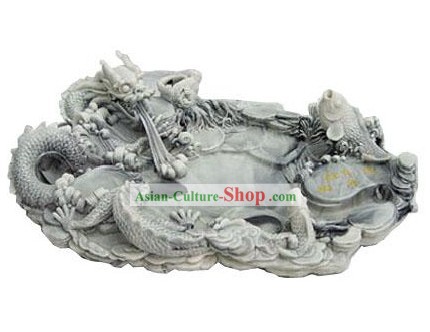 Chinese Stunning Hand Carved Dragon Tea Tray