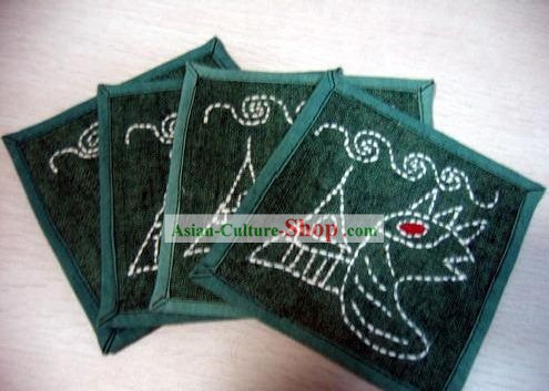 Chinese Classical Hand Made Tablemat for Batik Tablecloth (4 pieces set)