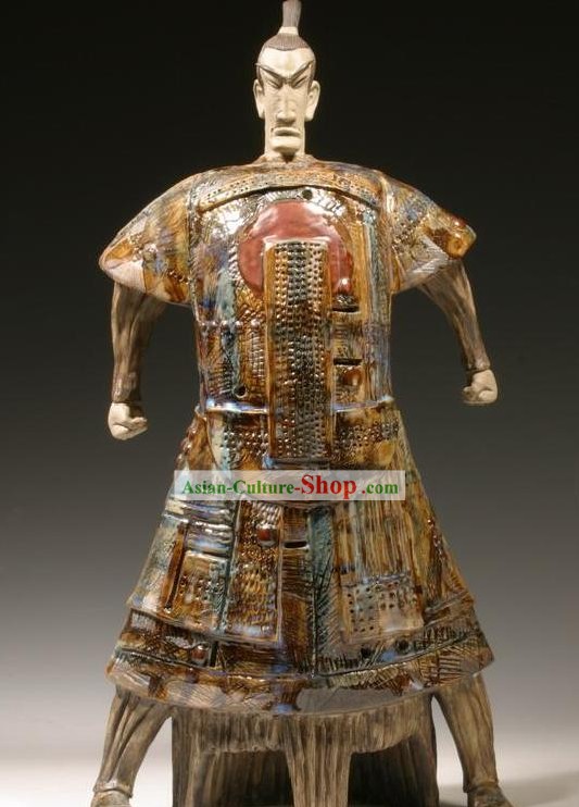 Chino clásico cerámica Shiwan Estatua Colección de Artes - Héroe sin Nombre