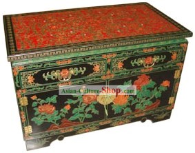 Chinese Gorgeous Palace Flowery Wood Cabinet