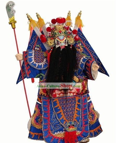 Chinois classique artisanat original Marionnette - Général Blue Face