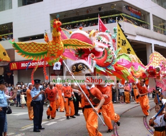 Chinese Traditional Handmade Dragon Dance Leading Escort Phoenix
