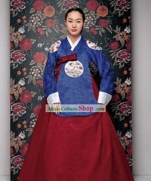 Korean Traditional Handmade Hanbok for Women (blue)