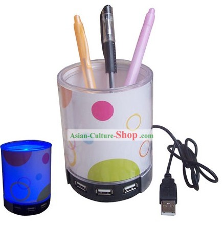 Luminated Pen Holder with USB - Christmas and New Year Gift