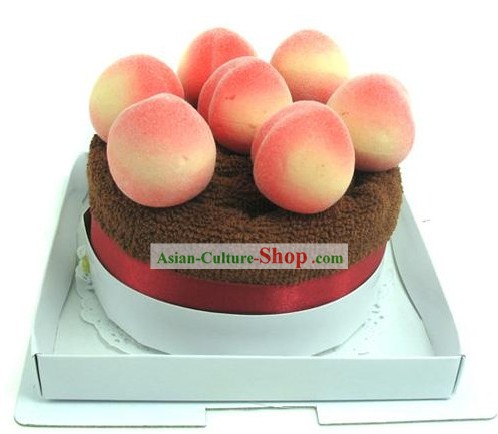 Cotton Peach Towel Cake - Christmas and New Year Gift