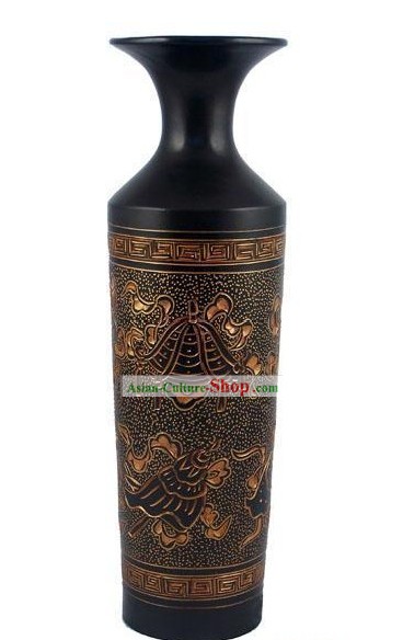 Chinese Traditional Longshan schwarze Keramik - Lucky Eight
