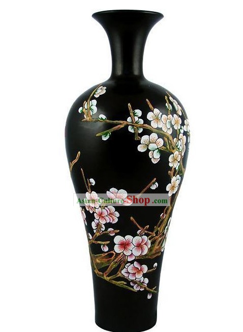Chinese Traditional Longshan Black Pottery - Plum Blossom