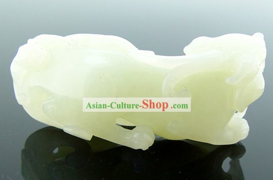 Kai Guang Feng Shui Chinese Natural Nephrite Jade Pi Xiu (eternal holy)