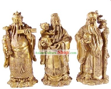 Traditionelles Chinesisch Feng Shui God of Luck Gesundheit Wealth (3 Statuen Set)