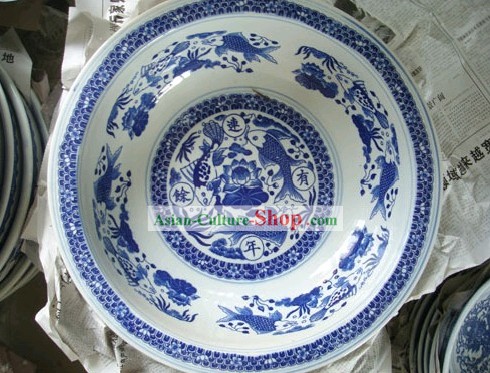 Clássico chinês Jing De Zhen Fish Tank Cerâmica