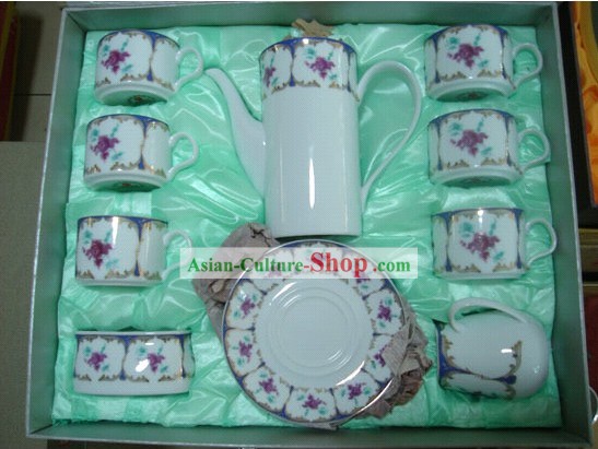 Chinese Classic Jing De Zhen Ceramic 15 Pieces Coffee Set