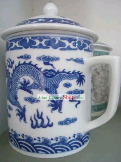 Chinese Classic Jing De Zhen Ceramic Drachen Cup