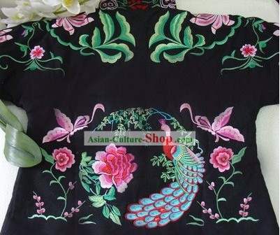 Supreme Chinese Traditional Hände Bestickte Phoenix Warm Cotton Jacket